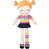 Jumbrace Soft Baby Doll Toys (16'') Baby Rag Doll for Girls Birthday Gift Girl Plush Toys Gift for Toddler Kids (Orange)