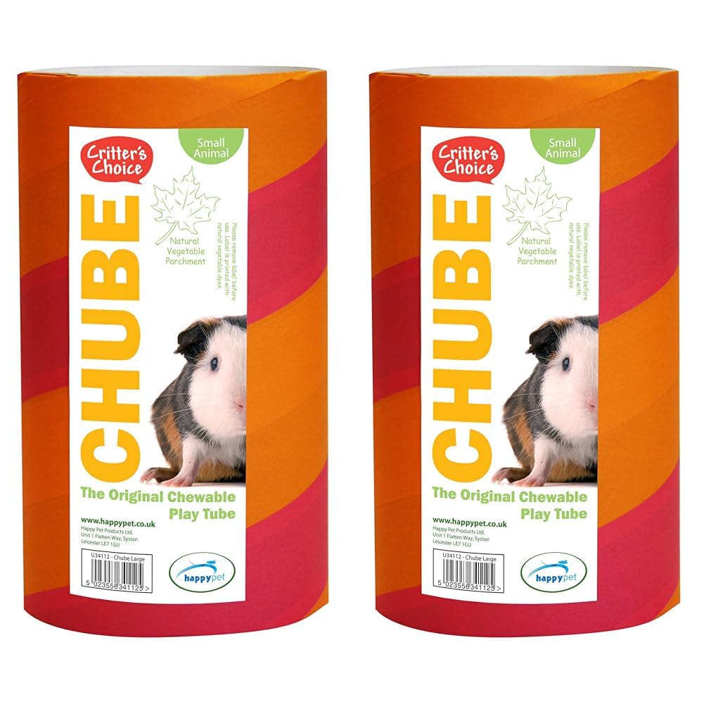 Critters Choice Chube Original Chewable Play Tube, Natural Vegetable Parchment, Small Breeds, Large (Pack of 2)