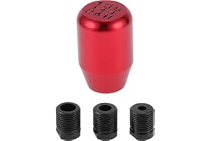 Partuto 1 Set 6cm Universal Shift Knob - Car Gear Shift Knob with 3 Adapter for 5 Speed Manual Transmission Vehicle - Aluminu