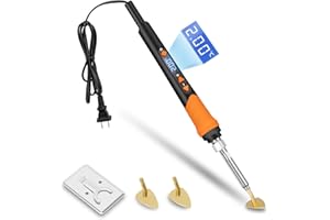 K KERNOWO Mini Iron for Crafts, 120W Small Tiny Iron for Crafts, Digital Display Adjustable Temperature Mini Patch Clothes Shoes Sewing and Hats, Portable and Lightweight (Orange)