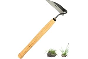 Elegital Kana Hoe 217 Japanese Garden Tool - Hand Hoe/Sickle is Perfect for Weeding and Cultivating. The Blade Edge is Very Sharp.Right-Handed