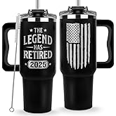 Mailabeeus Retirement Gifts for Men 2025, The Legend Has Retired 2025 Tumbler 40Oz, Retirement Cup, Retired Gifts for Men, Farewell Gift for Coworkers, Retiring Coffee Mug Ideas for Colleague, Boss