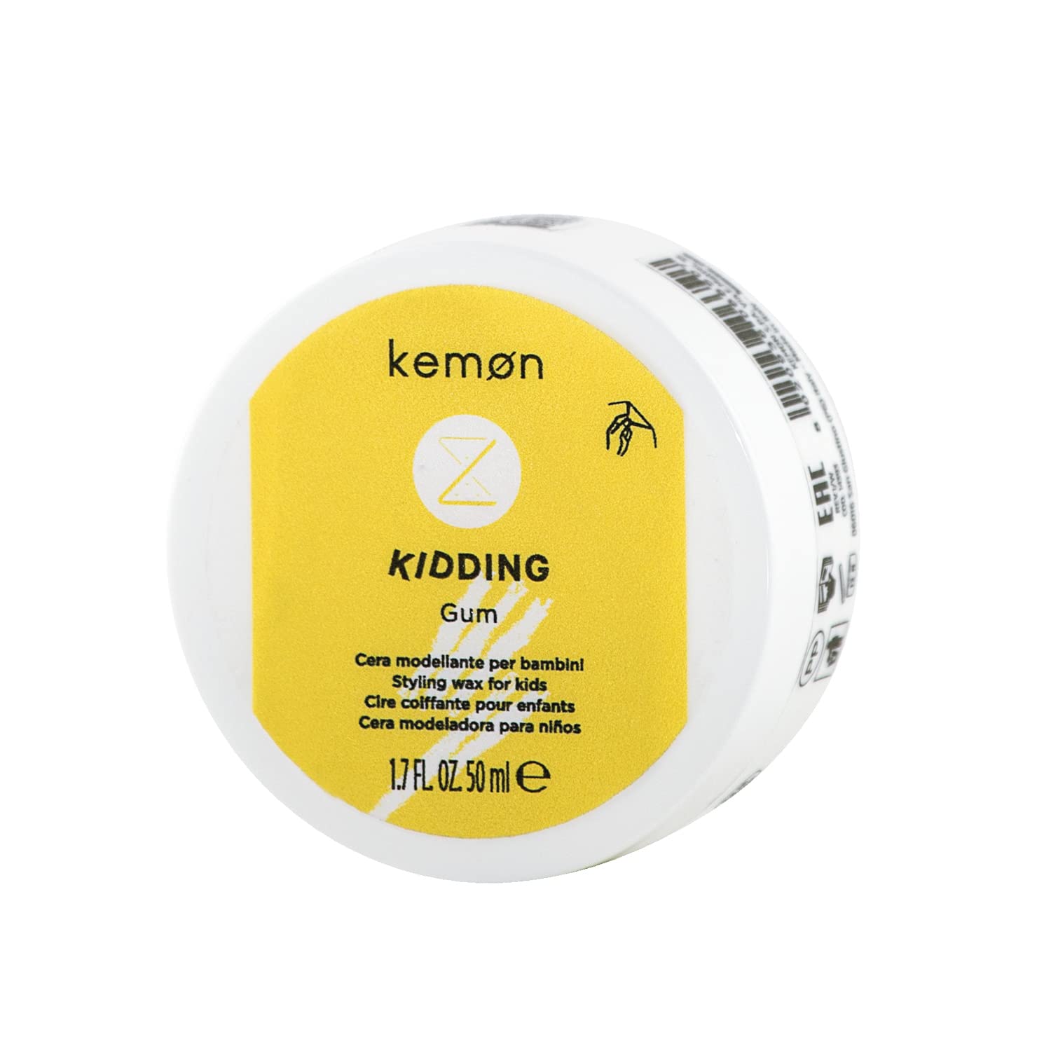 Kemon Liding Kidding Gum Medium Hold Hair Wax Styling Wax from Sensitizing Allergens Ideal for Children Aged 3 and Above 50ml