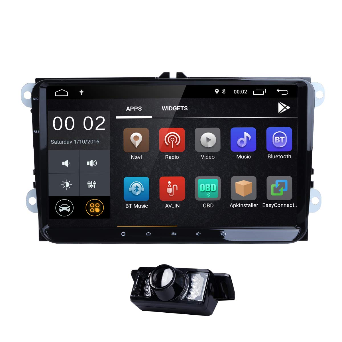 WiFi 9 Inch Android 8.1 Double 2 Din Car Stereo Video Receiver Radio GPS Navi for VW Golf Polo Passat Tiguan Jetta EOS+North America Map+Camera Capacitive Screen