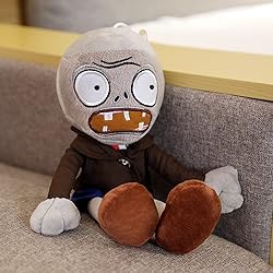 JHESAO 12" PVZ Plush Zombies Brown Coat Toys Soft
