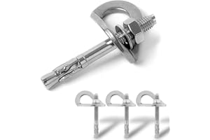 YERGOFE Climbing Holds Anchor Set - 3PCS - Stainless Steel Bolt Hanger and Bolt Heavy Duty Climbing Holds Weight 2500KG for Indoor Outdoor Climb Train