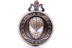 Ddjbdb Antique Quartz Pocket Watch Cosplay Super Hero Analog Pendant Mens Necklace Chain Christmas Birthday Gifts