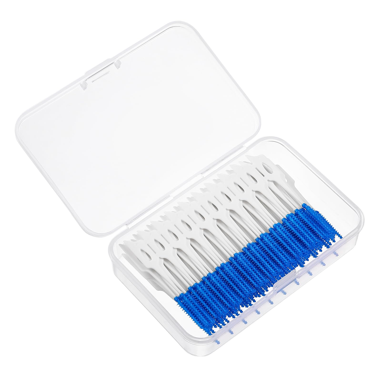 Supvox 160Pcs Interdental Brushes Silicone Toothpicks Dual-Heads Teeth Cleaner for Oral Care, Portable and Convenient (Blue)