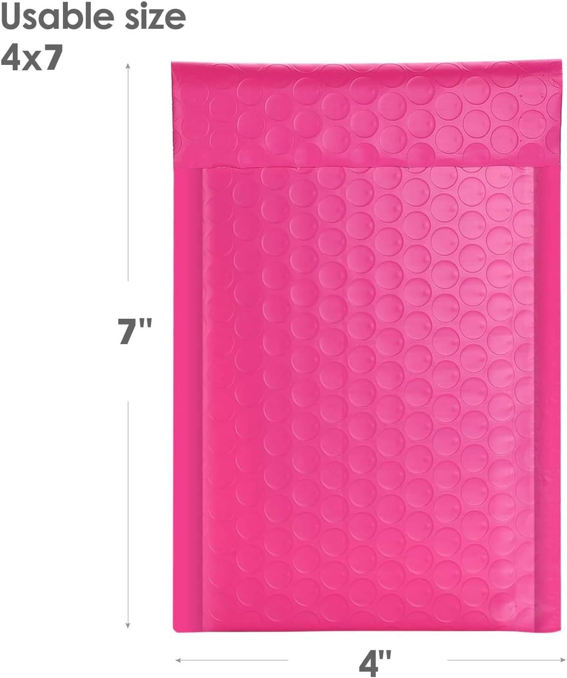 Metronic 50pcs Poly Bubble Mailers 4x8 Inch Padded Envelopes #000 Bubble Lined Poly Mailer Self Seal Pink : Office Products