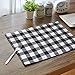 Aothpher Trellis Placemats Geometric Black & White Checked Square Table Place Mats Buffalo for Dining Table, 12x16 Inches, Double-Deck Set of 4