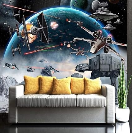 Mbwlkj Modern 3d Stereo Star Wars Mural Children Room