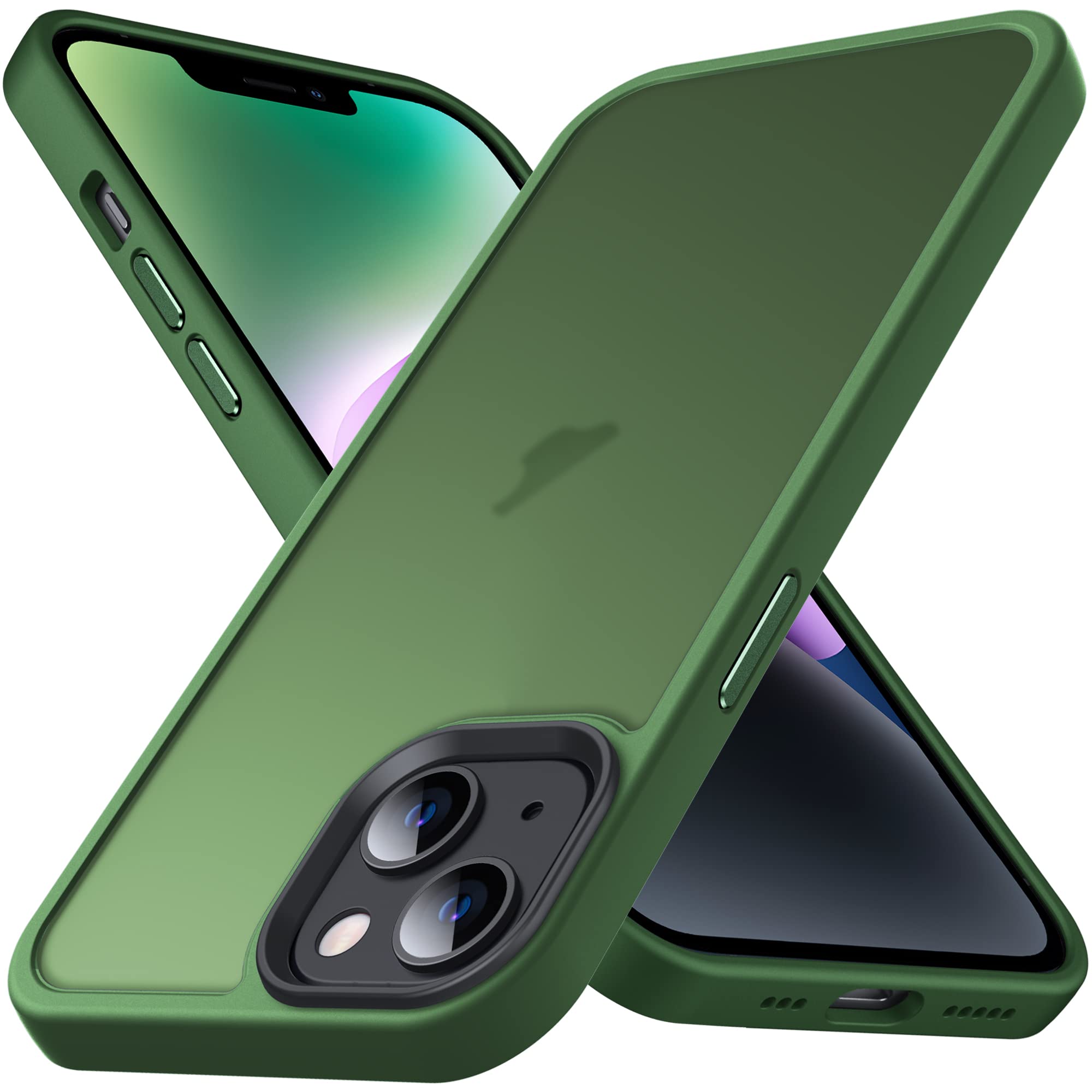 Anqrp Designed for iPhone 14 Plus Case, [Military Shockproof] Super Soft Silicone Slim Translucent Matte Protective Phone Cover, Compatible with iPhone 14 Plus 6.7", Green