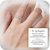 To My Daughter Ring From Mom - Highs and Lows Wave Ring, Adjustable Zircon Mother Daughter Jewelry, Christmas Gifts 2024