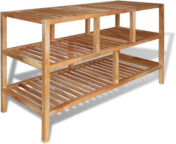 Festnight Badezimmerregal aus Massives Walnussholz Badregal Badezimmer