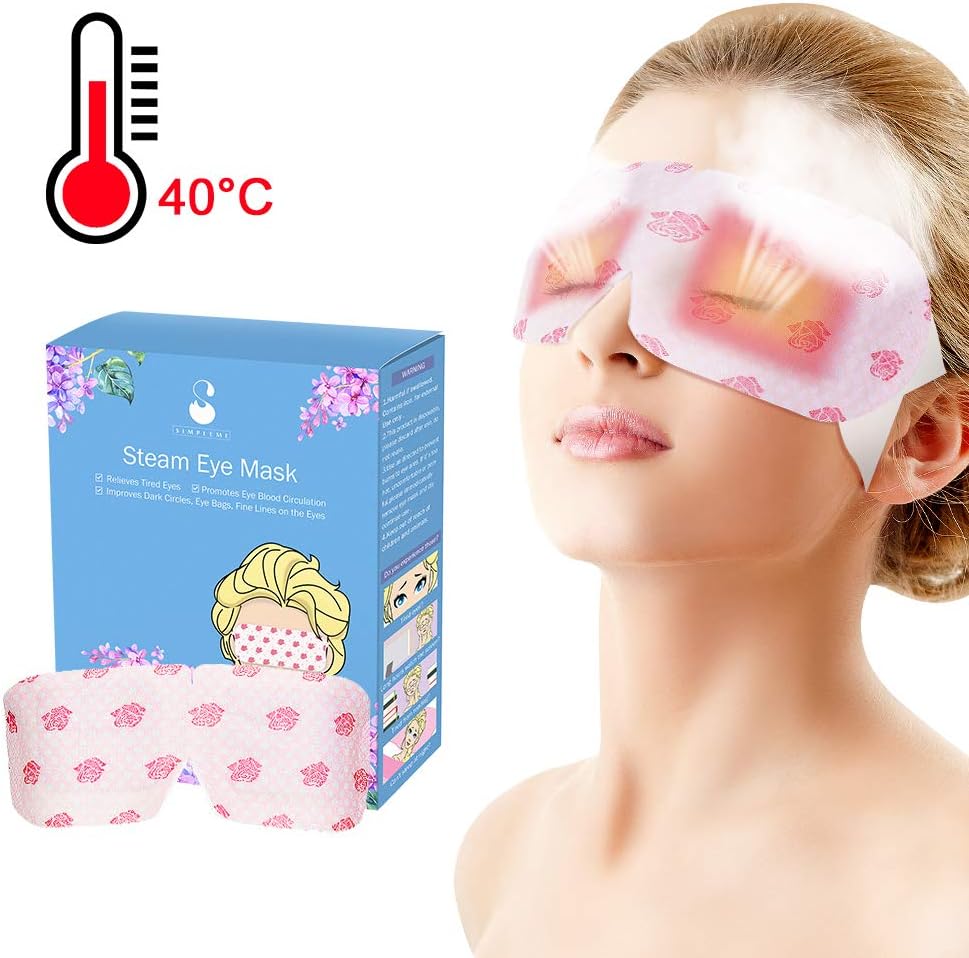 Eye Masks Heated, Safe Warming Eye Mask for Single Use, Safe Steam Sleep Mask for Relieve Blepharitis, Dry, Stress, Puffy Eyes, Eye SPA Remove Dark Circles(10 Pieces)
