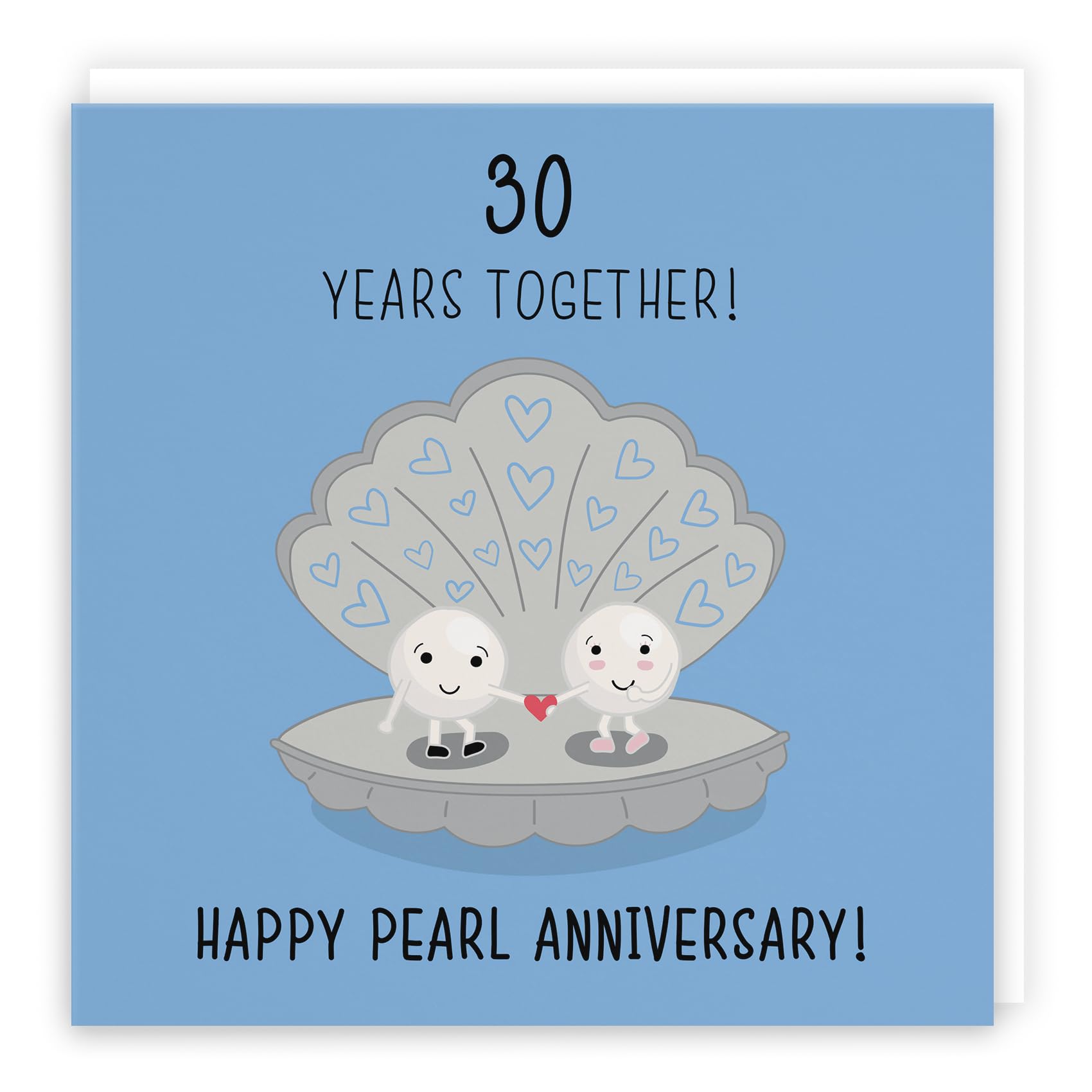 Hunts England - Large 30th Wedding Anniversary Card - Large Size - Pearl Anniversary - Iconic Collection - Large - 210 x 210 mm - 30 Years Cute Anniversary Card For Him, Her, Couples, etc.
