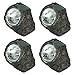 Sunnydaze Decorative Garden Rock Solar Light with White LED Light - Set of 4