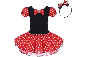 IBTOM CASTLE Toddler Girl Polka Dots Party Fancy Costume Tutu Dress up Dance Leotard Gymnastic Cosplay Cartoon Ear Headband