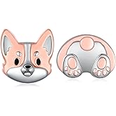 Corgi Earrings 925 Sterling Silver Corgi Butt Stud Earrings Stuff Dog Animal Earrings Birthday Gifts for Women