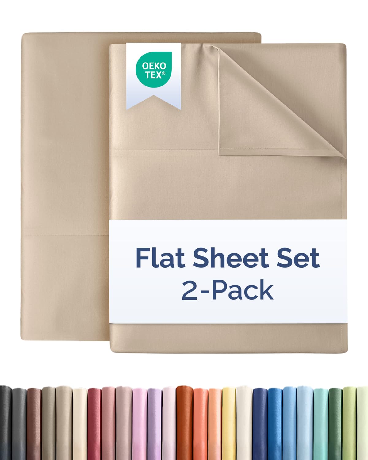 Photo 1 of King Size Flat Sheet - Pack of 2 Top Flat Bed Sheet Only - Ultra-Soft, Comfy, Breathable & Cooling - Hotel Quality, Fade & Wrinkle Free - Easy-Care, Stain & Shrink Resistant Bedding - Oeko-Tex - Cream