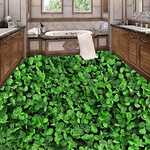 Lcymt おもちゃ Pcソフト カスタム3d床の壁紙緑の植物の草防水自己接着床ステッカー壁画壁紙浴室の装飾 350x250cm ホーム B0m9frqt