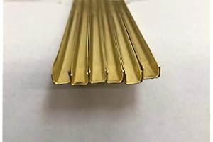 BINARI GLASS STUDIO 1/8" U Brass Came / 30feet (2ft X 15 Pieces)