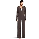 Norma Kamali womens Dolman V Neck Jumpsuit W/Shoulder Pads