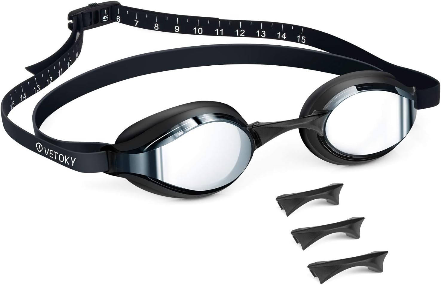 VETOKYスイミングゴーグル スイムゴーグル 曇り止め 防水 3D人間工学設計 UVカット ベルト調節可 水泳ゴーグル 柔らかいシリコン広視野モデル 男女兼用