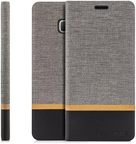 HTC U Ultra Case Protector Flip Cover [zanasta Designs] Premium Phone Wallet with Card Holder Slots [Slim Profile], Foldable Stand, Gray