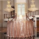 PartyDelight Sequin Tablecloth, Christmas Tree Skirt, Round, 50