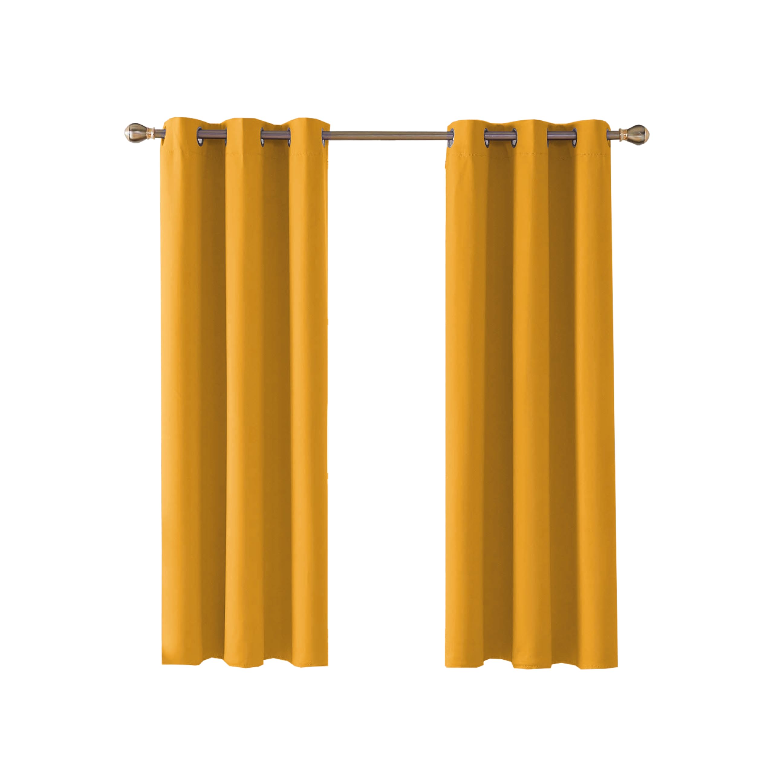 Home In Style 4U Thermal Insulated Blackout Curtains for Bedroom Windows Ochre Curtains 66" width x 72" drop 2 Panels, Ring Top Eyelet Super Soft Blackout Eyelet Curtains for Living Room