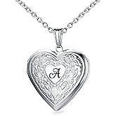 Locket Necklace Holds Pictures Alphabet Initial Letter Love Heart Lockets Photo Memory Locket Necklaces Birthday Gifts