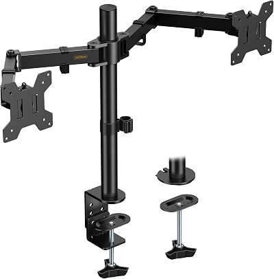 VonHaus Dual Monitor Stand 13-32 inch Desk Clamp 75x75 100x100 VESA