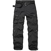 Men's Tactical Cargo Pants for Outdoor Hiking Work Lightweight Military BDU Pants with 8 Pockets (No Belt)
