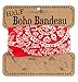Natural Life Womens Half Boho Bandeau Mandala Pattern, Red/Cream, One Size
