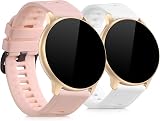 kwmobile 2x Silicone Watch Straps for AGPTEK LW11 - Dusty Pink/White view 5