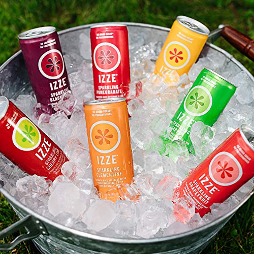 IZZE SPARKLING JUICE, POMEGRANATE, 8.4 OZ CAN