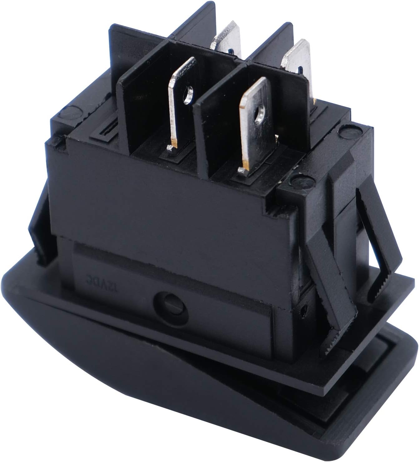 mxuteuk 12V Red LED Light Self-Locking Rocker Switch 4 Pin SPST ON/Off 20A for Car Boat Marine RK1-06N-R: Industrial & Scientific