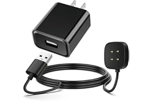 Wall Charger Cable for Fitbit Versa 4 / Versa 3 / Sense 2 Smartwatch, Replacement USB Charging Cable Cord (3.3 ft)