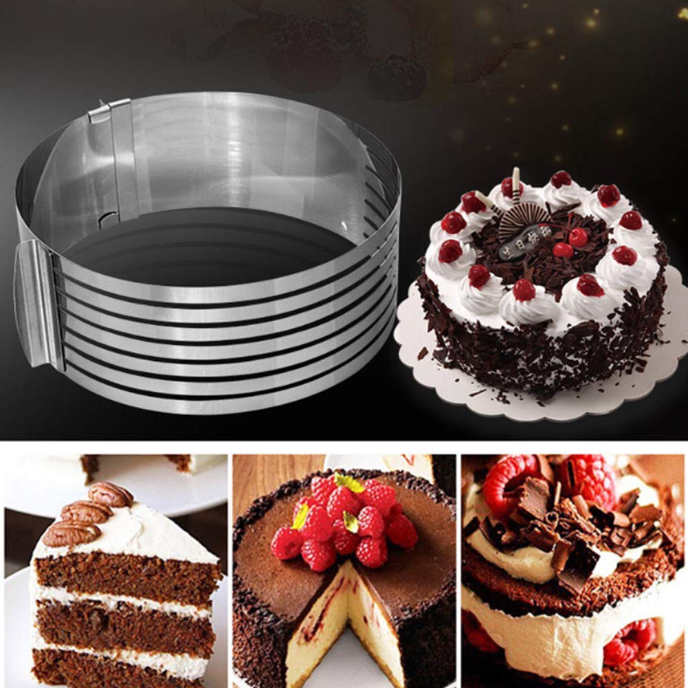 Daorier Stainless Steel Adjustable Cake Slicer From 6to 8 9to 12 7 Layers Evenly Cutting Guide Slicing Cake Mould Cooking Dining Home Kitchen Umoonproductions Com