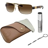 Ray-Ban RB3522 Square Shaped Sunglasses for Men & Women with Official RAYBAN Eyewear Kit