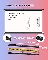 Projector Screen with Stand 60 inch - Indoor and