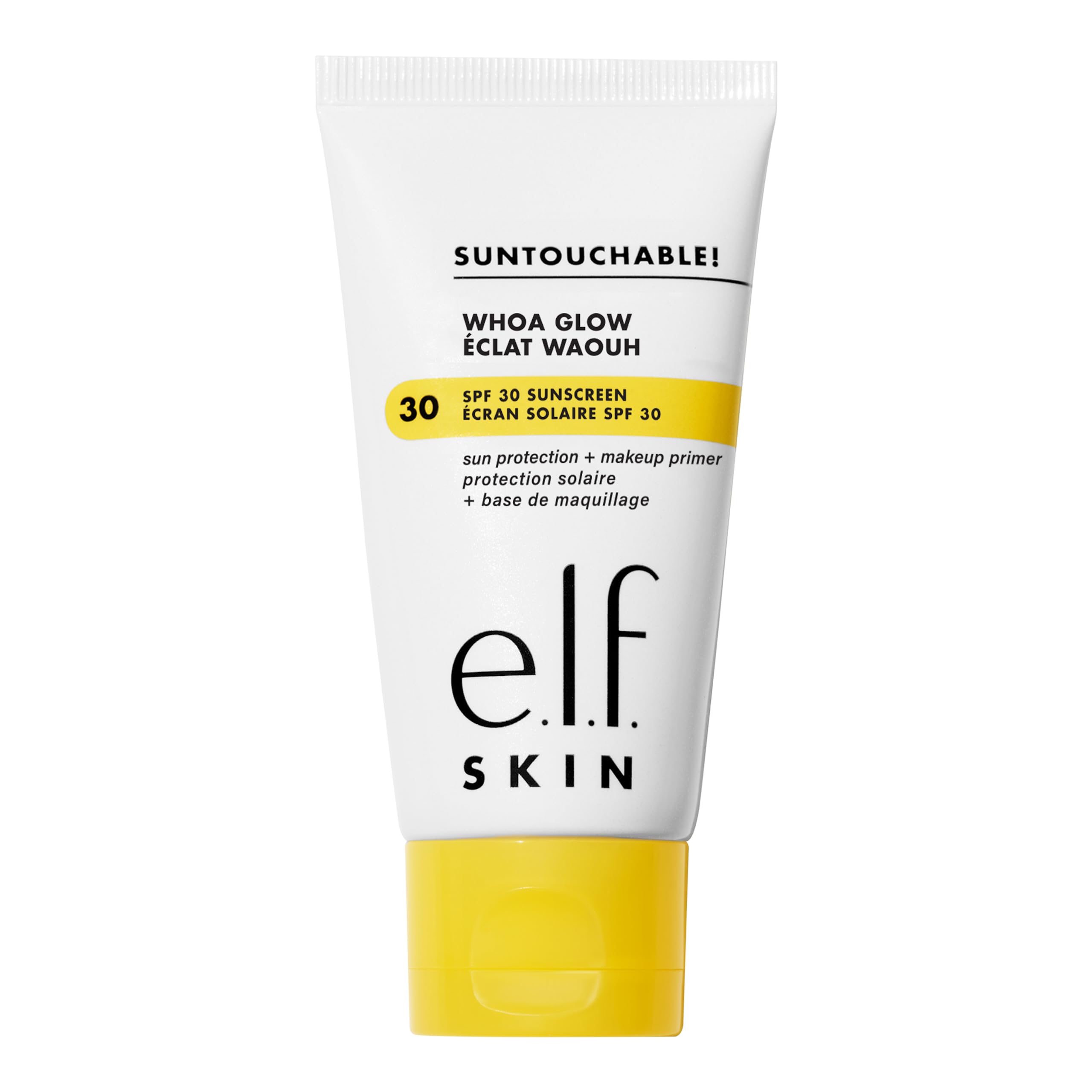 e.l.f. SKIN Suntouchable Whoa Glow SPF 30, Sunscreen & Makeup Primer For A Glowy Finish, Made With Hyaluronic Acid, Vegan & Cruelty-Free, Packaging May Vary, Sunbeam