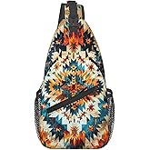 Jockphry Native American Indian Sling Backpack Chest Bag Crossbody Shoulder Bag Gym Cycling Travel Hiking Daypack For Men Women