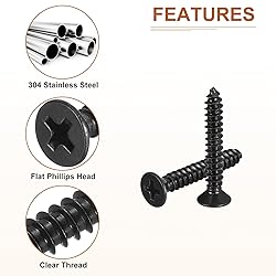 DTGN 100Pcs #10x1-1/4" Flat Head Wood Screws, 304