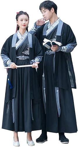 Amazon トーダー 男女兼用 侠女 侠客 漢服 コスプレ 華服 中国古代宮廷風 衣装 写真撮影 古風 刺繍 学園祭 ハロウィン クリスマス 演出服 唐装 ステージ 宮廷 古典文化祭 舞台服装 ブラック 2xl コスプレ 仮装 通販