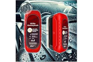 KWV 2PCS Automotive All-in-One Wipe On Oil Film Cleaning Brush Set - 2024 Car Glass Oil Film Remover Refill Hydrophobic Glass Coating for Windshield Universal Glass Cleaning (2 * 4Oz Liq.)