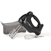 Hamilton Beach Power Deluxe 6-Speed Electric Hand Mixer with Snap-On Storage Case, QuickBurst, Beaters, Whisk, Powerful 250 W