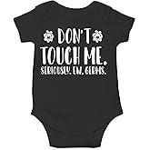 CBTwear Don't Touch Me Seriously - Baby Clothes - Funny Newborn Bodysuit Outfits for Boys and Girls