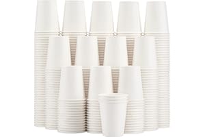 Lamosi 300 Pack Paper Cups 8 oz, Disposable Coffee Cups, Paper Coffee Cups 8 oz, White Hot/Cold Beverage Drinking Cup for Water Juice or Tea, Office Party Home Travel